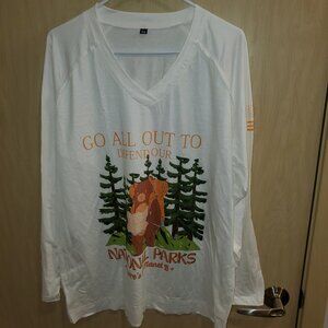 Long Sleeve V-Neck shirt with National Park design